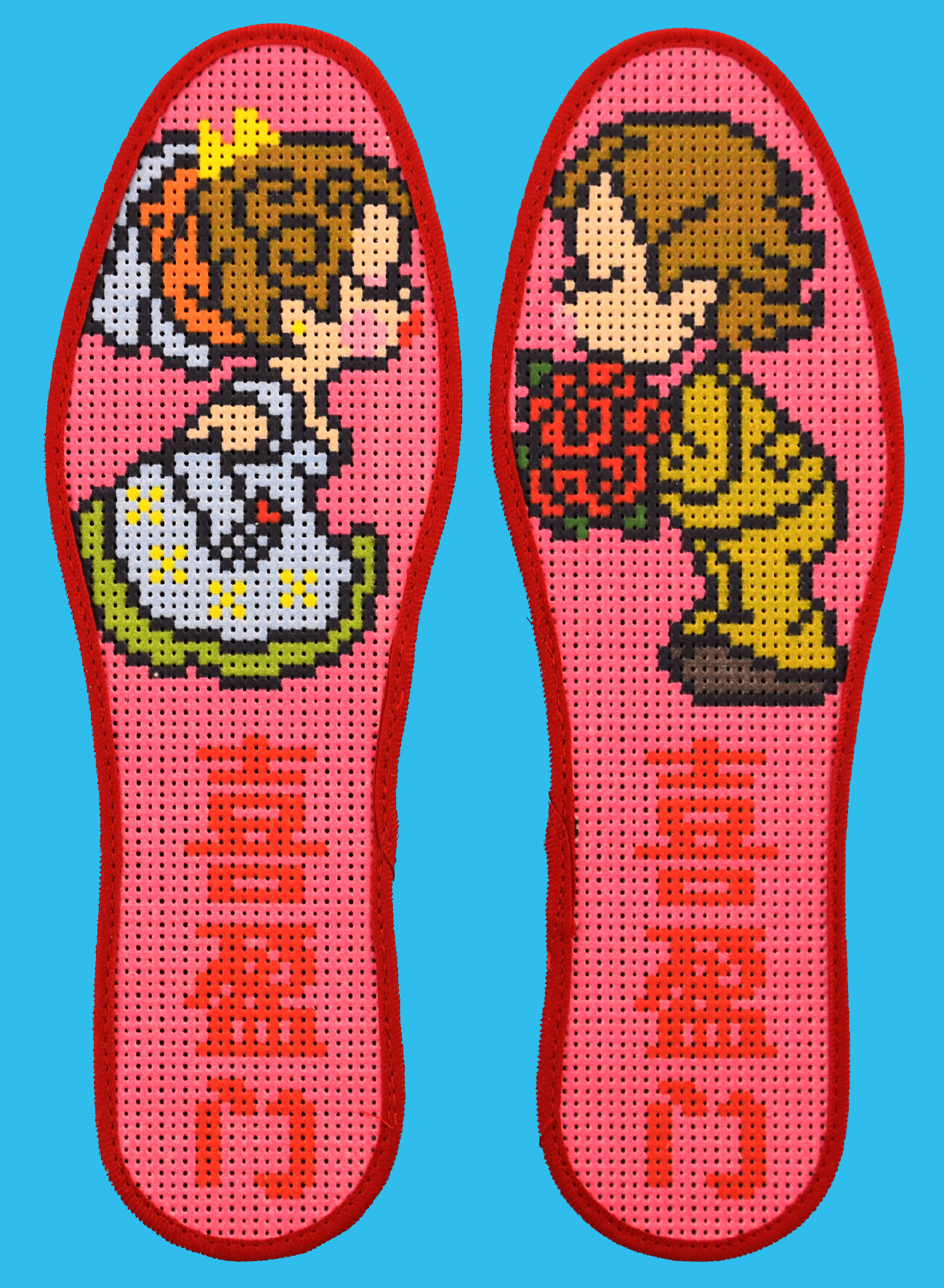 绣花鞋垫的图案寓意功能,鞋垫绣花花样图梅花