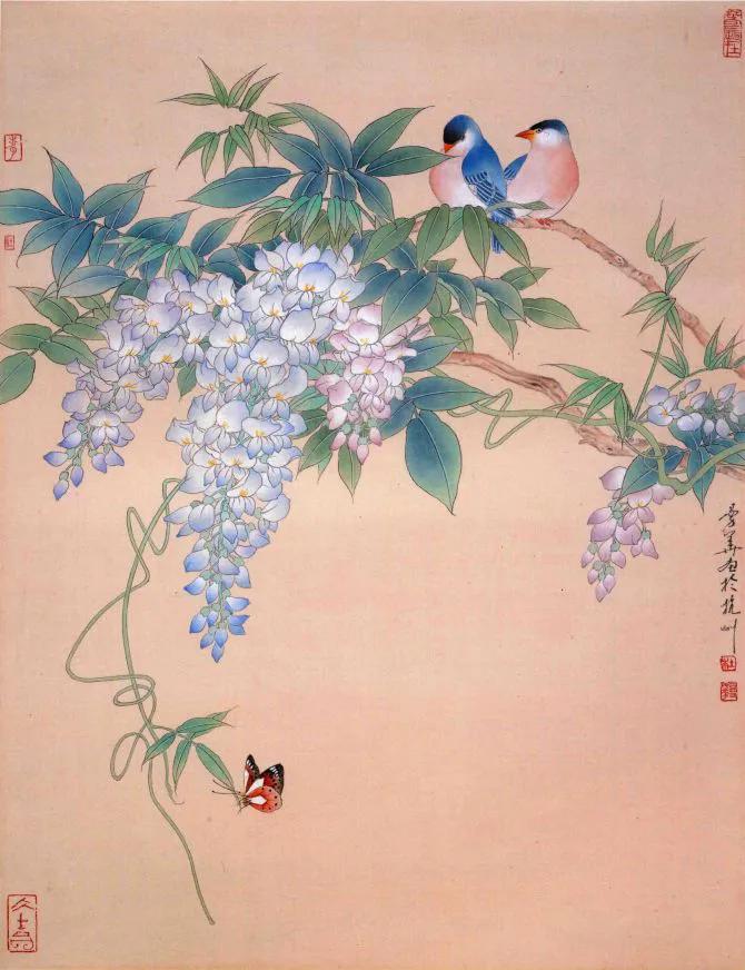 杜曼华美人蕉工笔画,淡雅空灵杜曼华工笔花鸟作品40幅