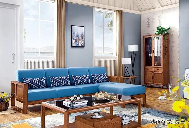 大户型北欧转角布艺沙发,转角布艺沙发小户型客厅