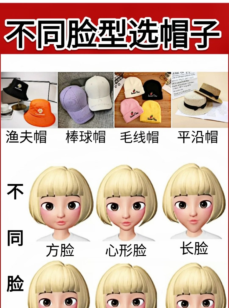 推荐几款好的帽子,比较适合长脸的帽子店铺