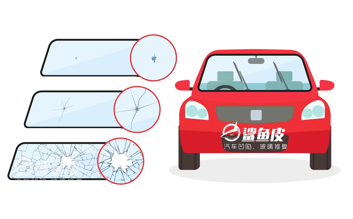 车前玻璃被小石头砸裂怎样修复,天幕玻璃裂了建议换还是修复