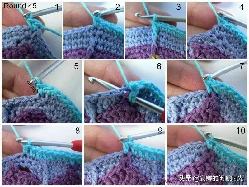 曼陀罗毯子编织教程,苏菲花园曼陀罗毯子钩法高清图解