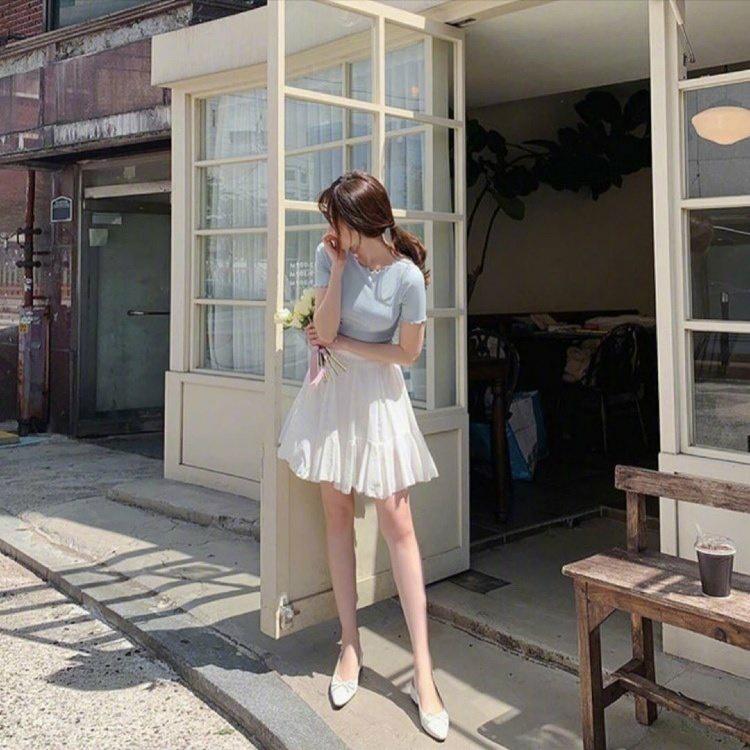 雪纺裙连衣裙减龄,百褶纱裙雪纺裙搭配图