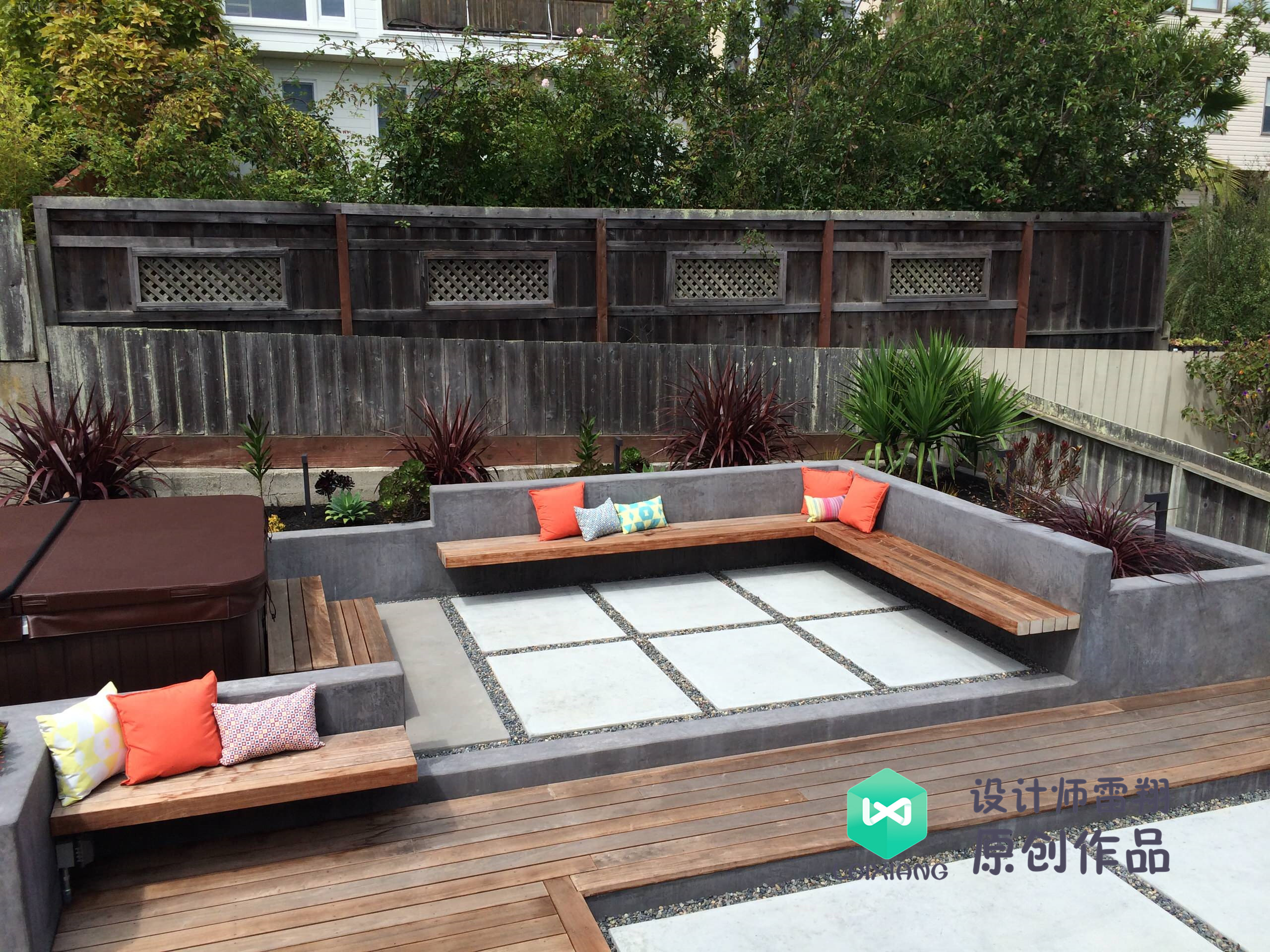 庭院防腐木颜色搭配效果图,庭院怎么铺装防腐木