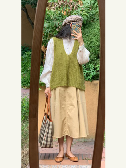 春秋洋气针织外搭,针织套头衫的穿搭