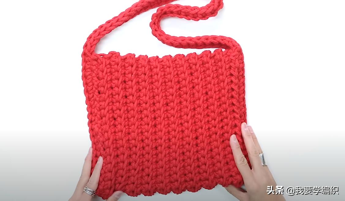 钩各种花样的抽绳包包教程,圆筒包包抽绳钩织教程