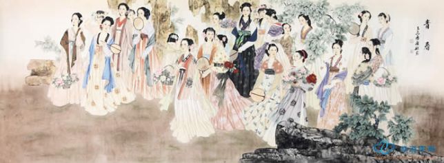 工笔画牡丹玉立春风叶子染色步骤,工笔画马蹄莲背景染色教程步骤图