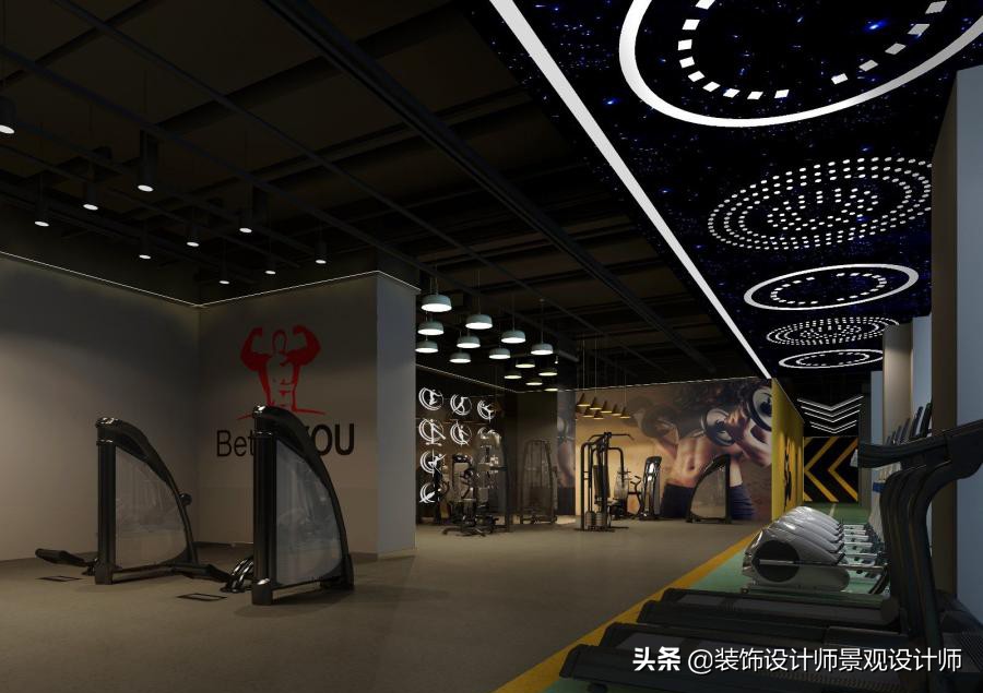 公司健身房设计效果图,书房健身房二合一设计效果图