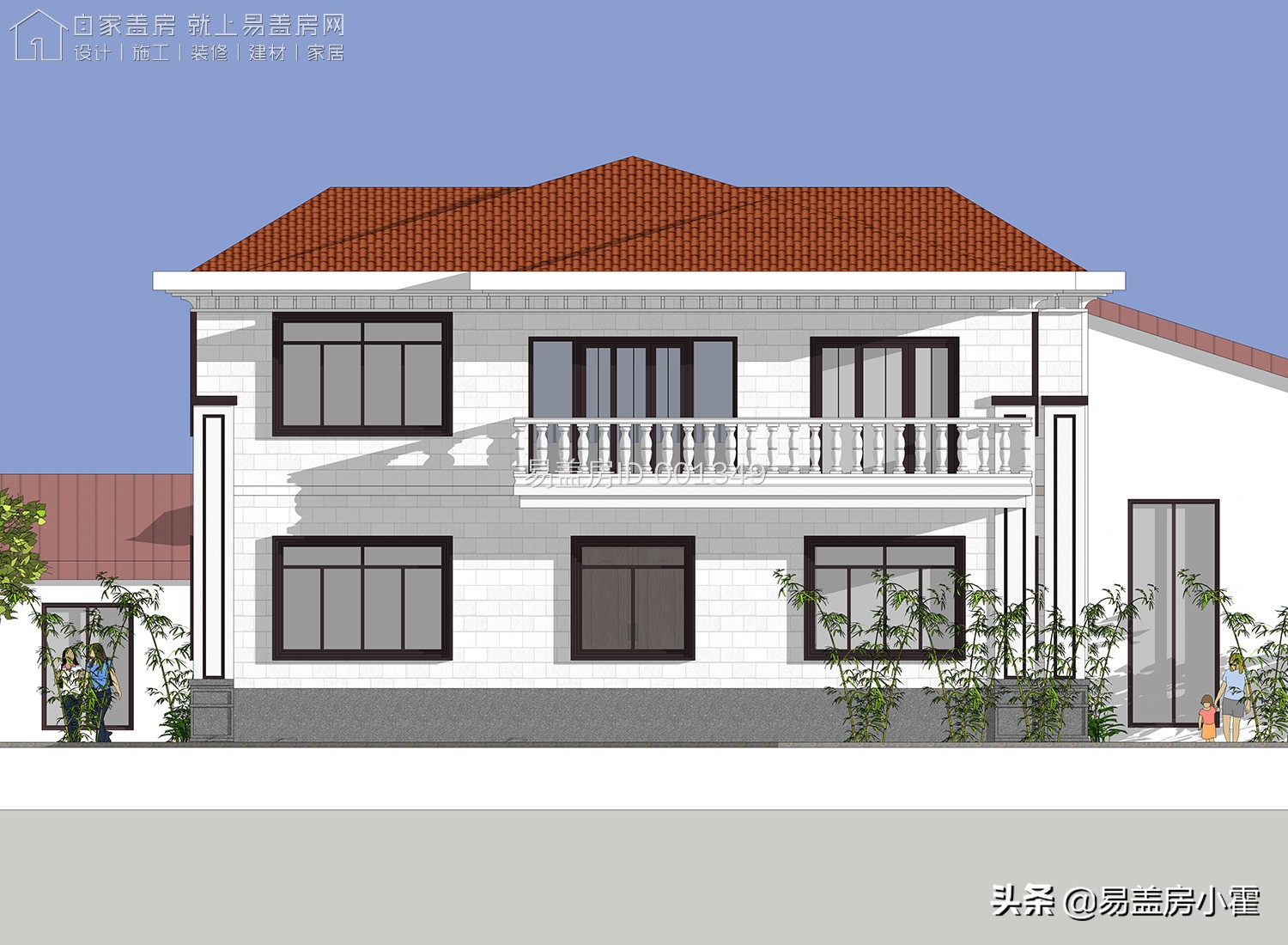 农村自建房2层欧式别墅设计,面宽10米欧式风格二层小别墅