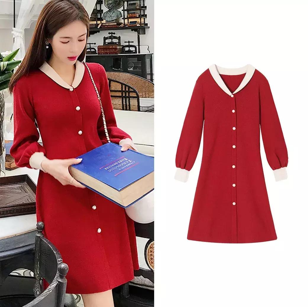 夏季初恋法式复古气质长裙,温柔风初恋系连衣裙冬季穿搭