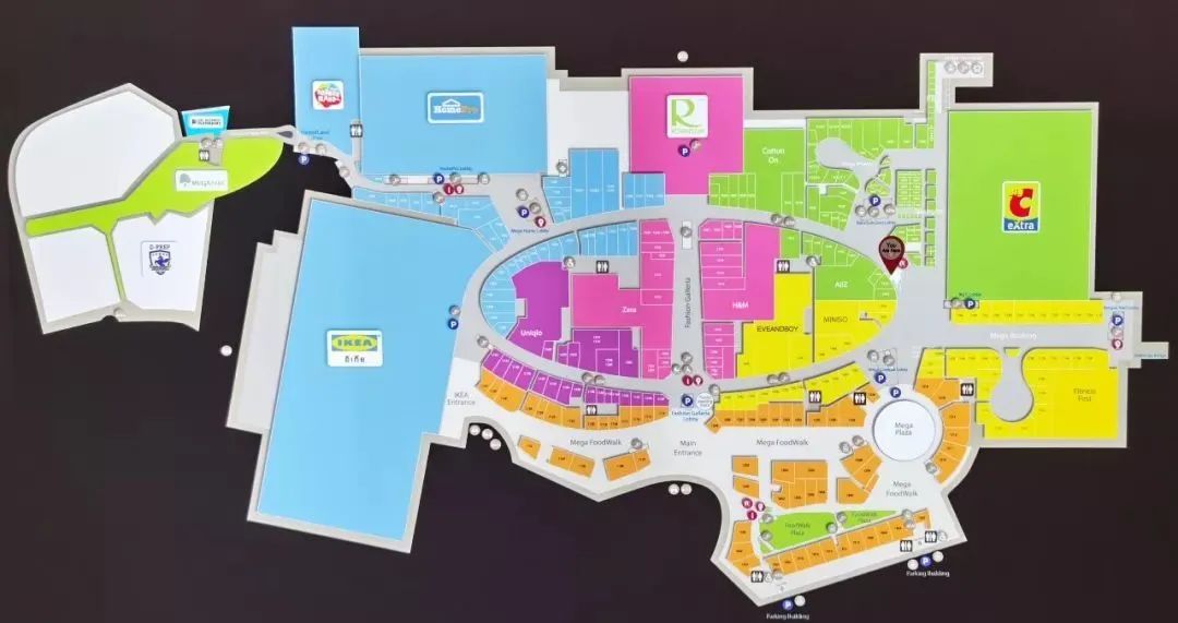 泰国大型购物中心各楼层布局,泰国的购物中心设计