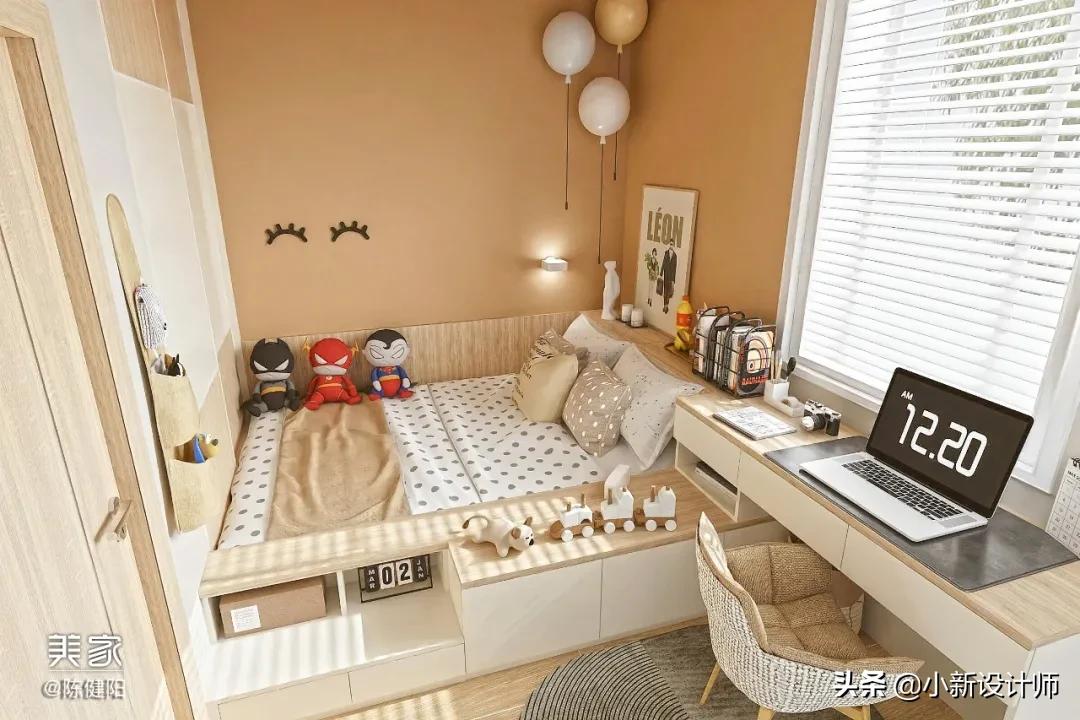 12平榻榻米房间设计带飘窗,小阳台做榻榻米书房装修设计