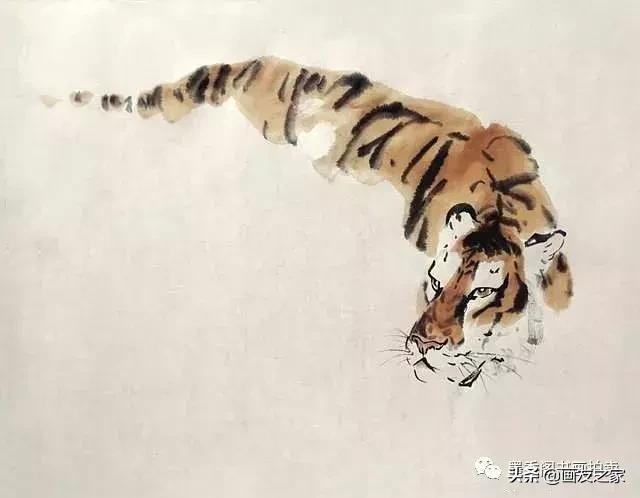 蔡育贤写意老虎的画法,写意老虎画法教学视频