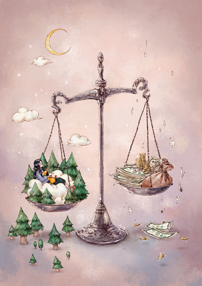 韩国插画师森林女孩日记图文,水彩插画森林女孩日记