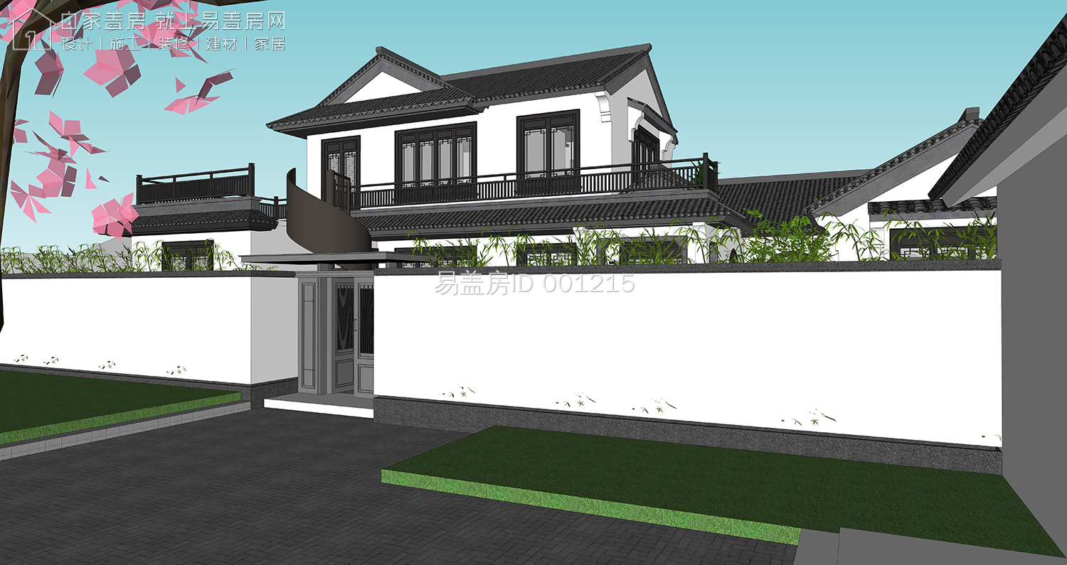 带地下室的二层农村小院别墅,简单大气带庭院的二层乡下房屋