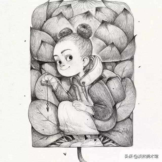 素描画原来可以这么美,素描风插画