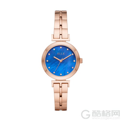 elle法式钢带潮流女士腕表玫瑰金,法式优雅腕表