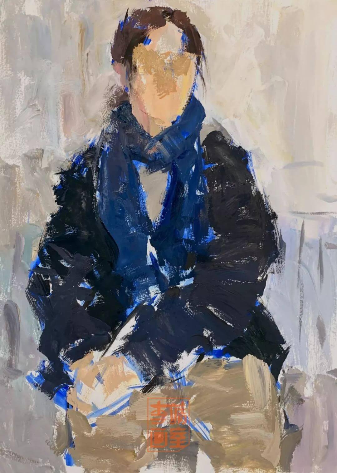 北京李靖画室美术培训班,李靖画室半身像