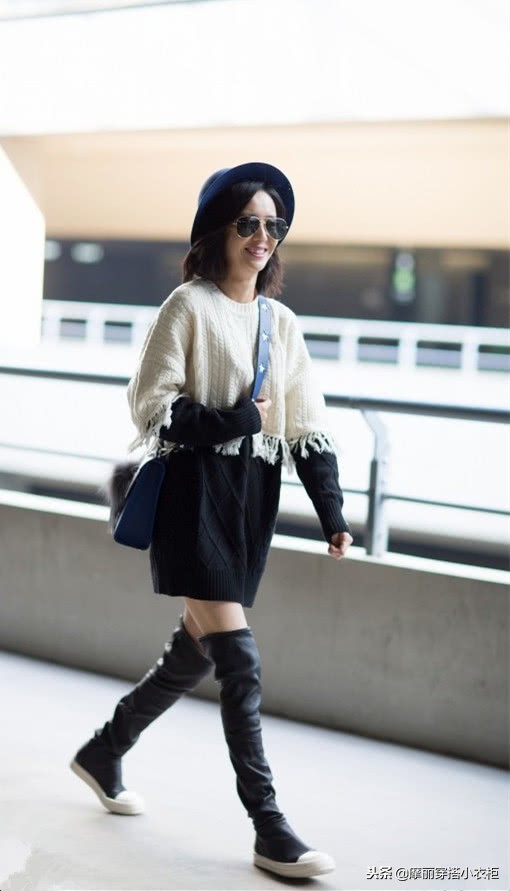 气质长针织裙怎么搭配,暖冬针织裙净色