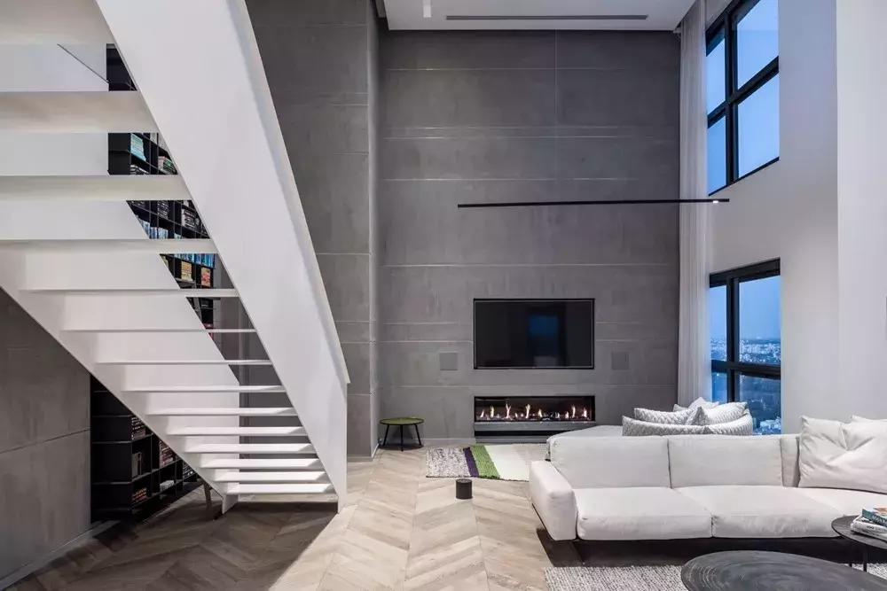 最新款客厅挑空设计图效果图,国外挑空客厅设计极简