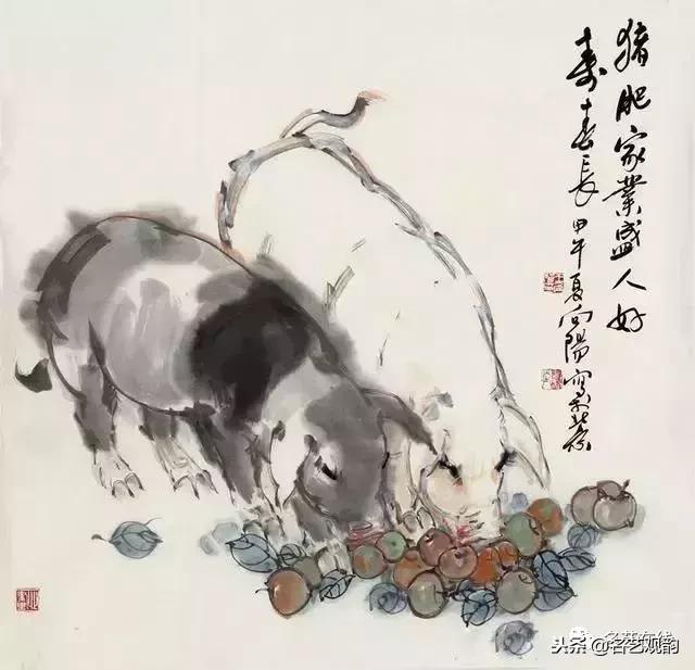 小朋友画猪简单又好看,猪年画猪中国画