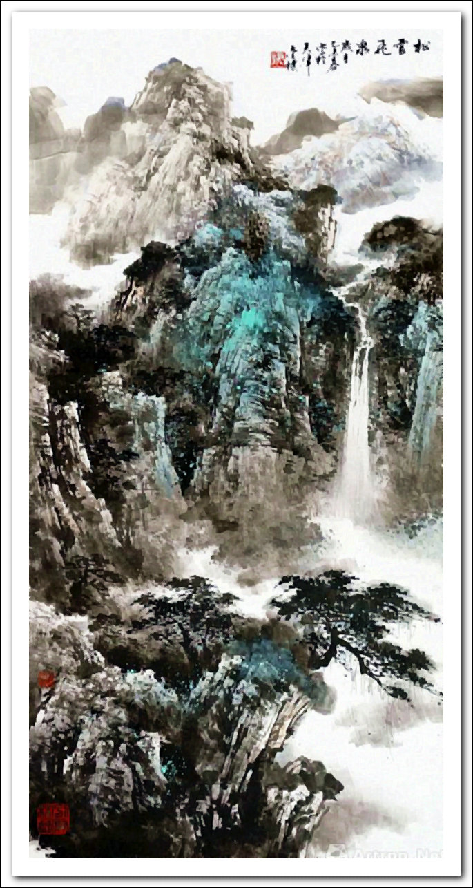 溪山山水画,溪山风骨山水图