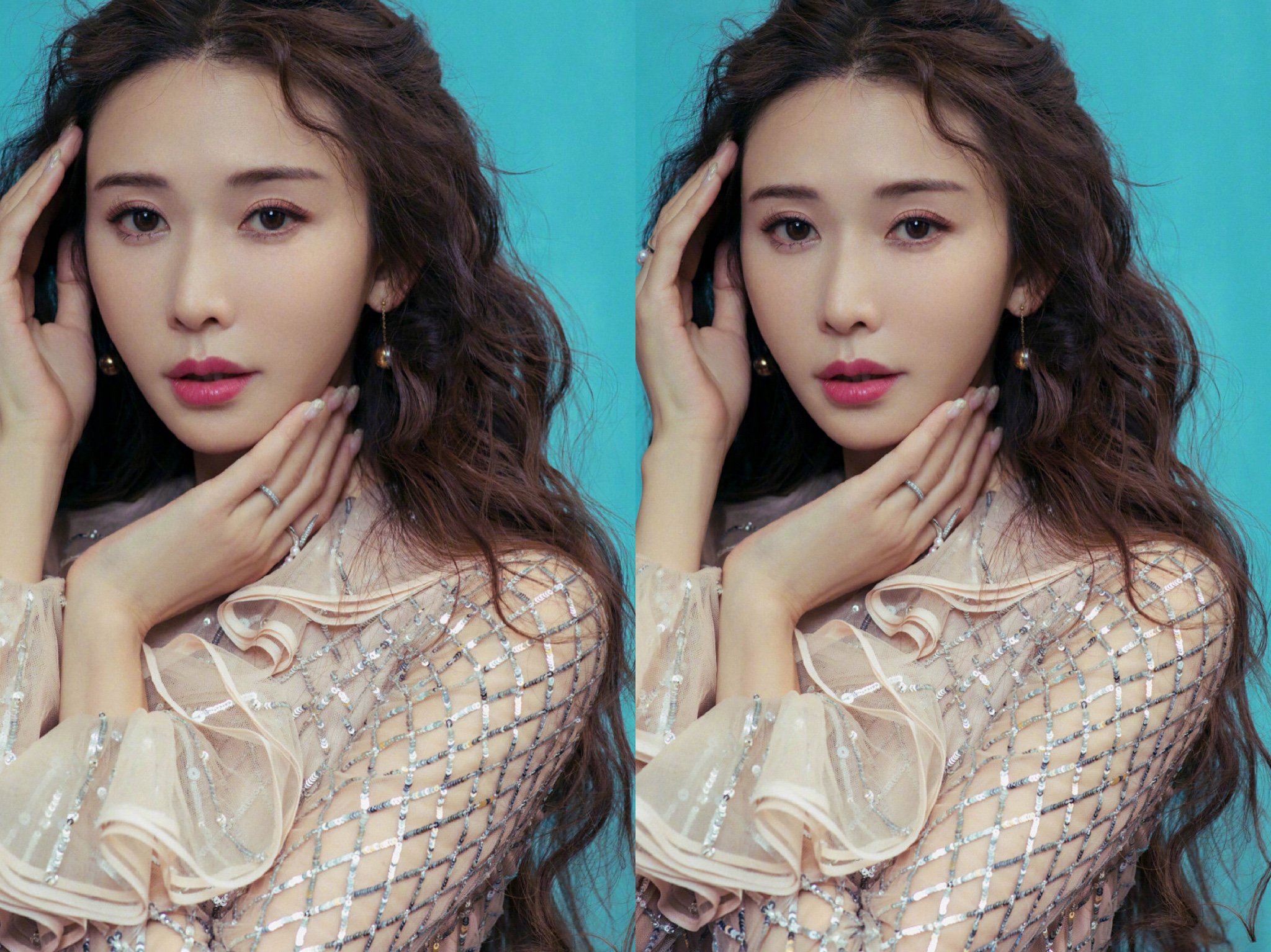 林志玲穿裸色薄纱长裙,林志玲穿单礼服时髦