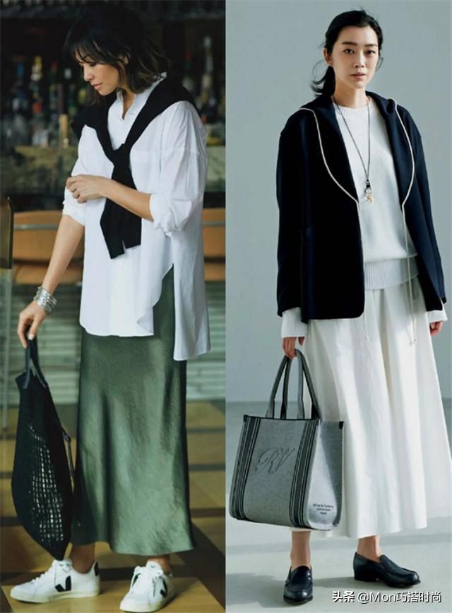 入秋学院风套装长裙,入秋半身裙子