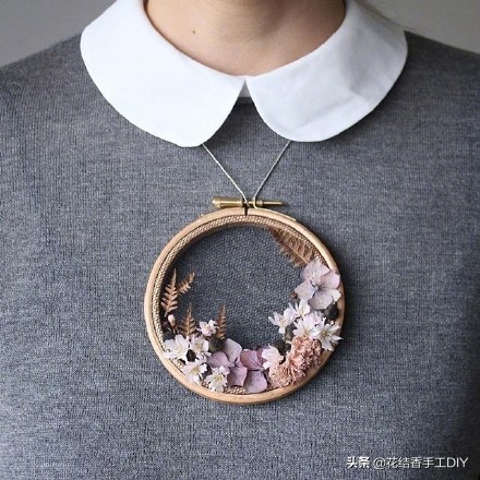 手工diy刺绣分享60款,干花刺绣作品图片
