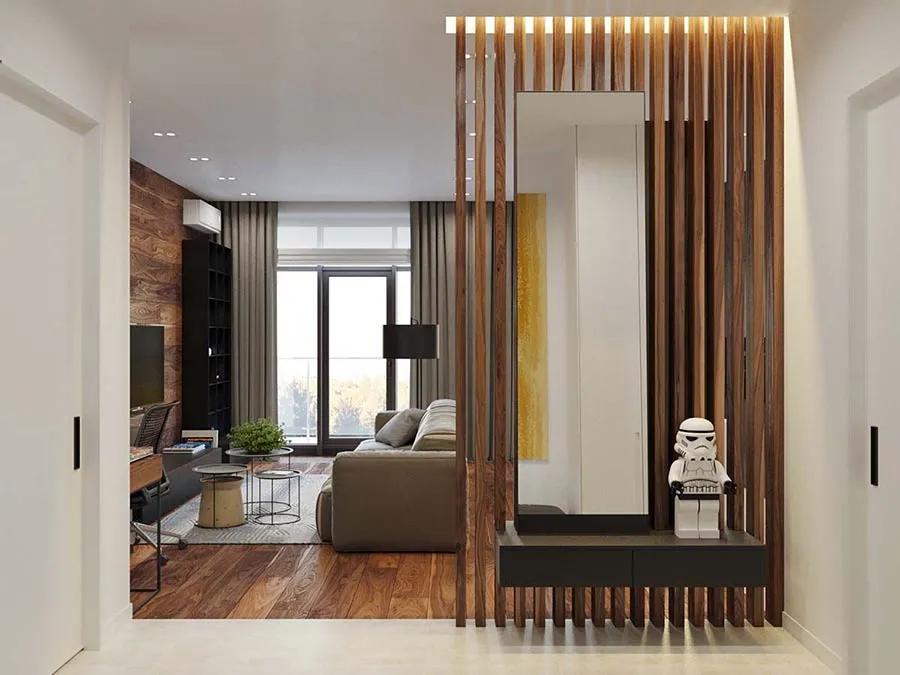 45平房间隔断最简单最实惠的方法,5年后最流行的厨房隔断客厅设计