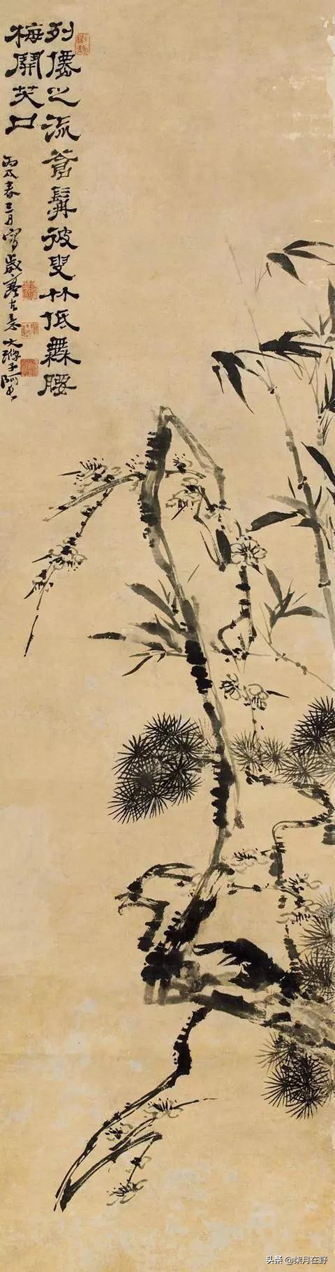 松竹梅岁寒三友桃李杏春风的出处,元朝青花松竹梅岁寒三友执壶图片