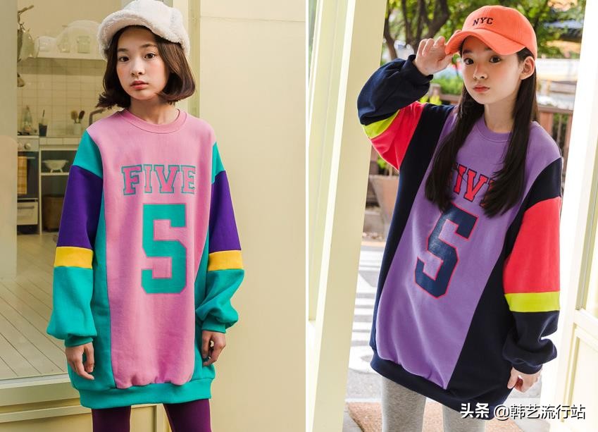 女童韩系风加绒连帽卫衣,2019秋女童流行卫衣