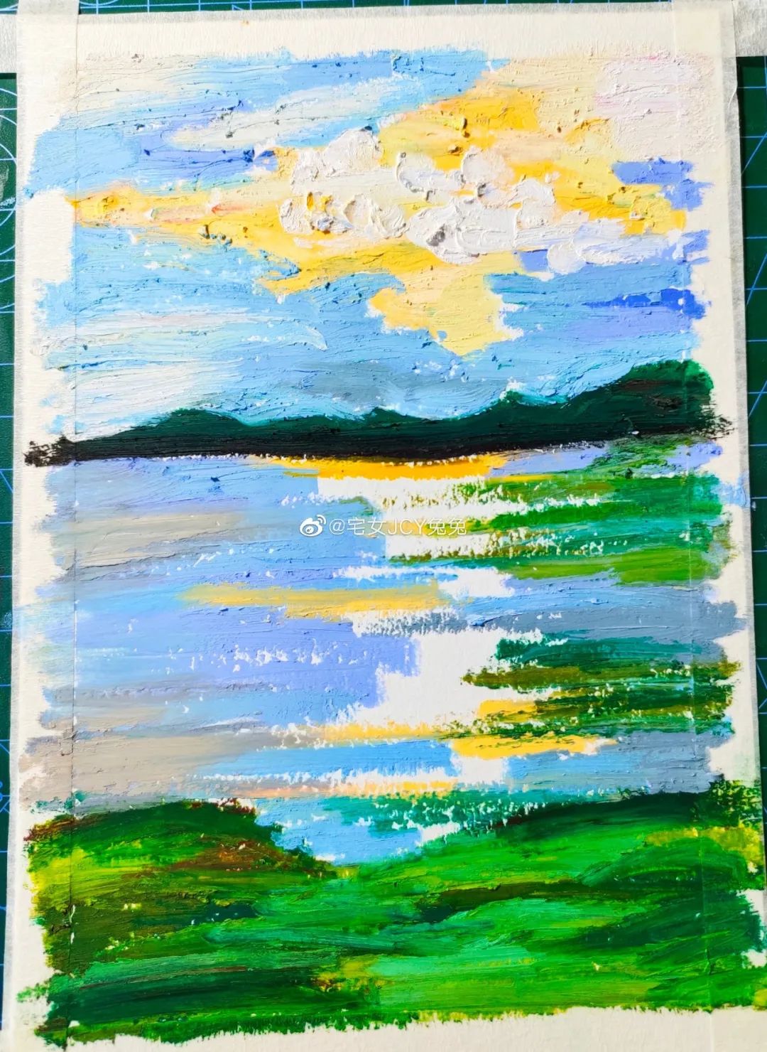 简单又好看的重彩油画棒作品,美到极致的风格绘画