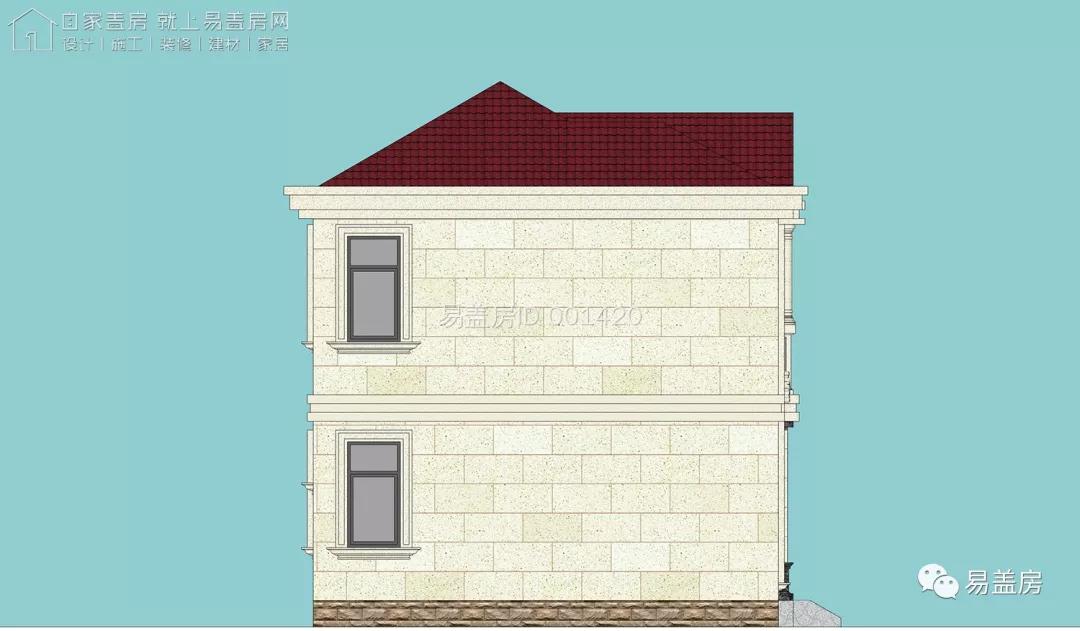 80平米经典欧式二层小别墅设计图,13.6米面宽带小院的欧式二层别墅