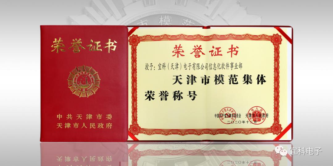 喜讯|宜科信息化软件事业部荣获“天津市模范集体”荣誉称号