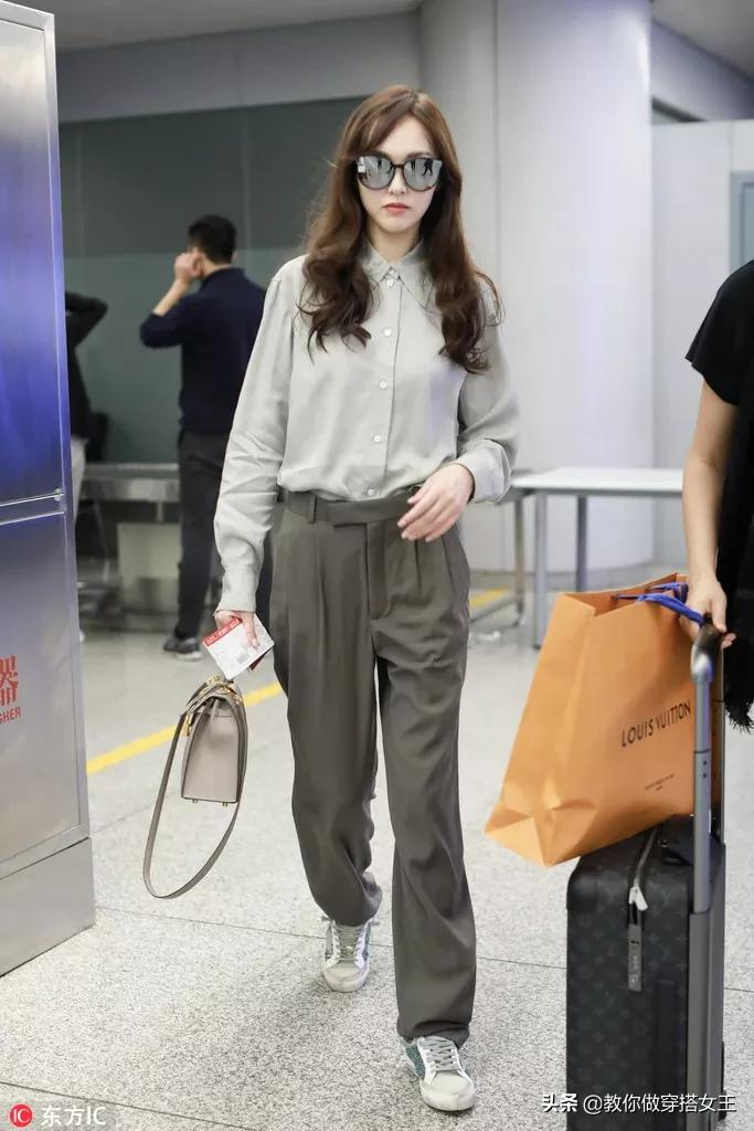 春天穿搭帆布鞋,春天倪妮穿衣搭配