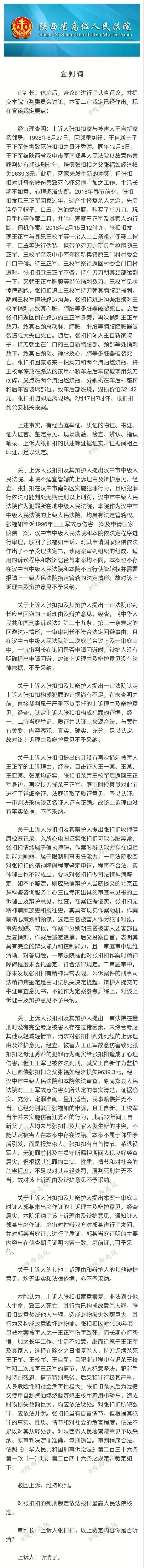 张扣扣案检察员意见书,张扣扣检察员意见书全文