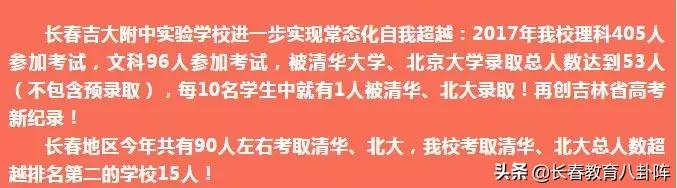 长春热门高中近三年进出口咋样?你决定选哪所了吗?