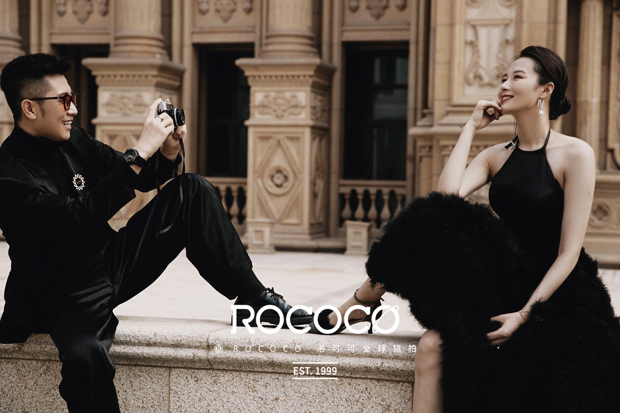 黑纱婚纱照高级感外景调色教程,高级感满满的森系黑纱婚纱照