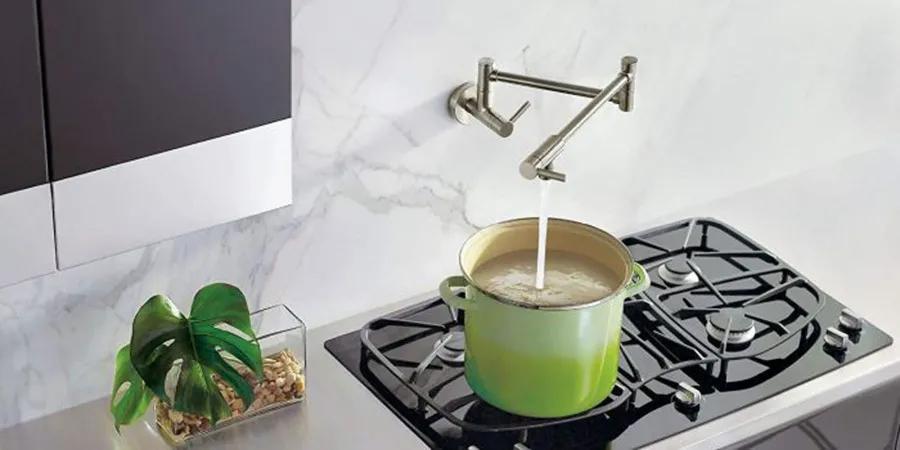 怎么在灶台墙上安装水龙头,灶台上装个抽拉式水龙头