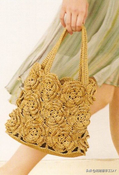 好看的毛线编织小包包,春天里的小包包
