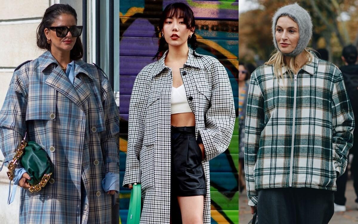 格子短外套怎么穿时尚洋气,休闲气质百搭款双面穿外套