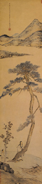 明代吕纪山水画作品高清大图赏析,明代周用山水画作品高清大图赏析