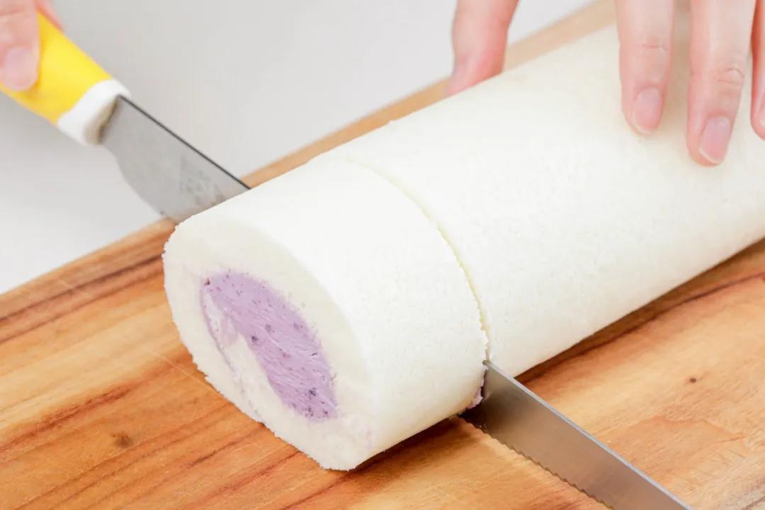 紫薯天使蛋糕,紫薯爱心蛋糕卷