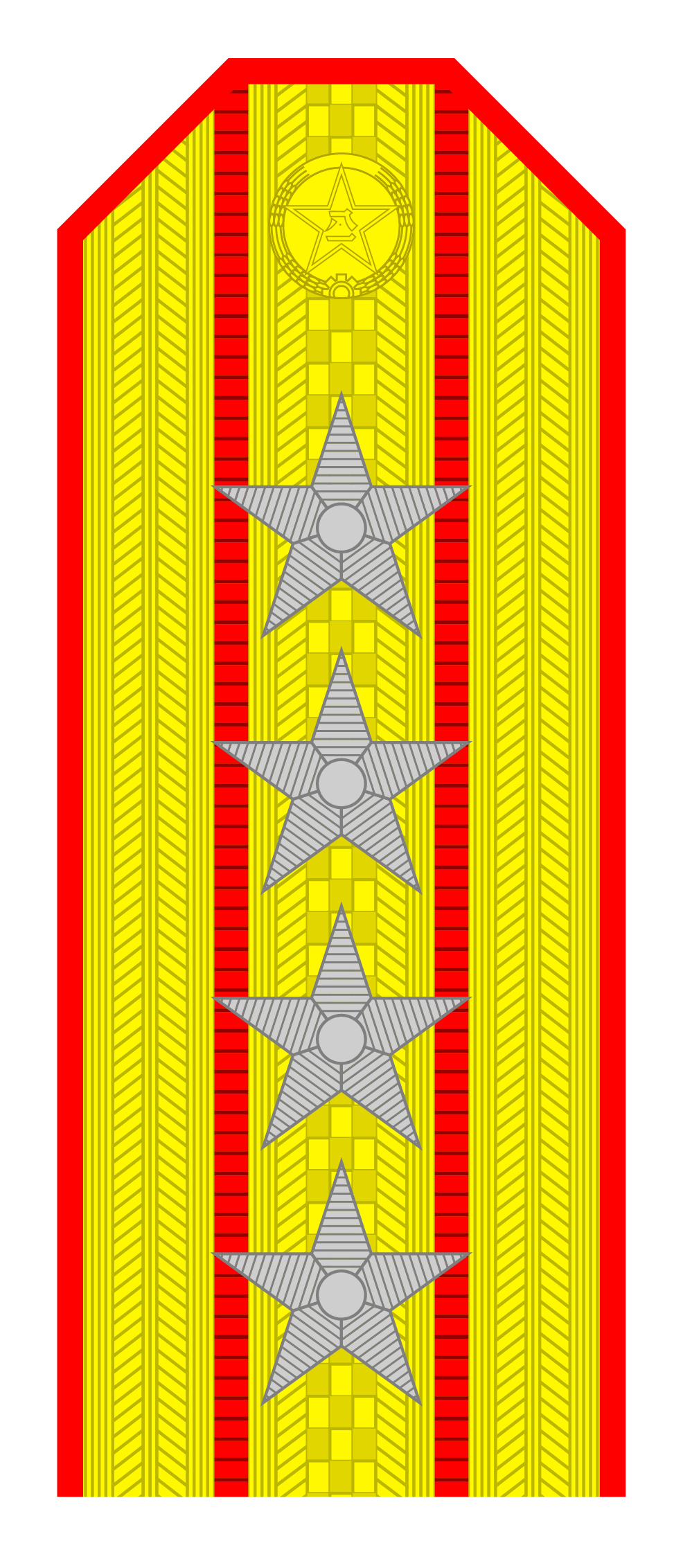 50年代解放军军衔肩章图解,55式上将军衔肩章