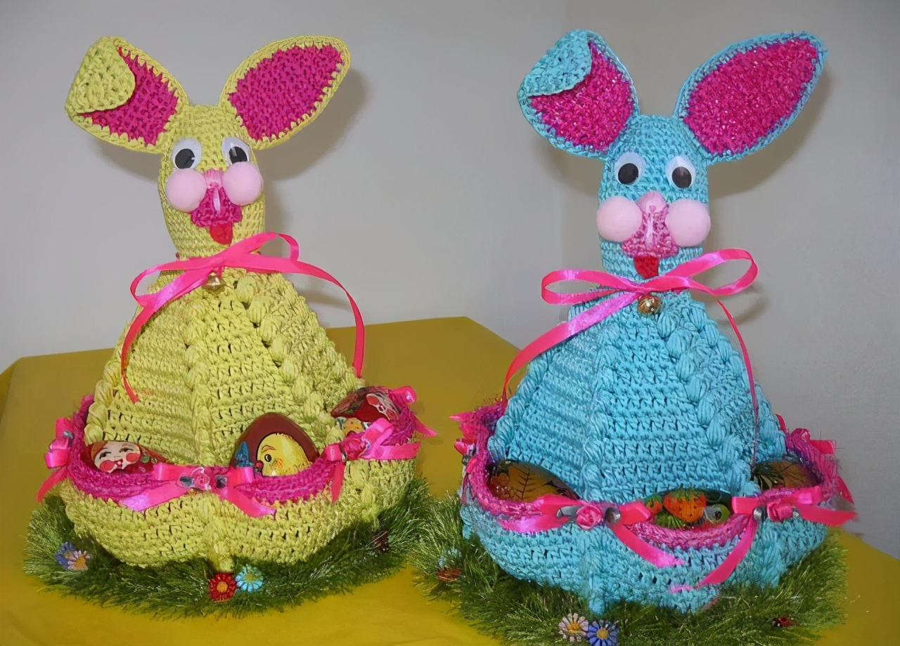 收纳盒子用布条线钩怎么钩视频,用三种毛线钩的收纳物