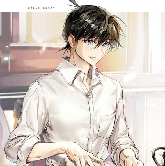 画师笔下的柯南，新一、基德等四大男神齐亮相，颜值无限接近满分