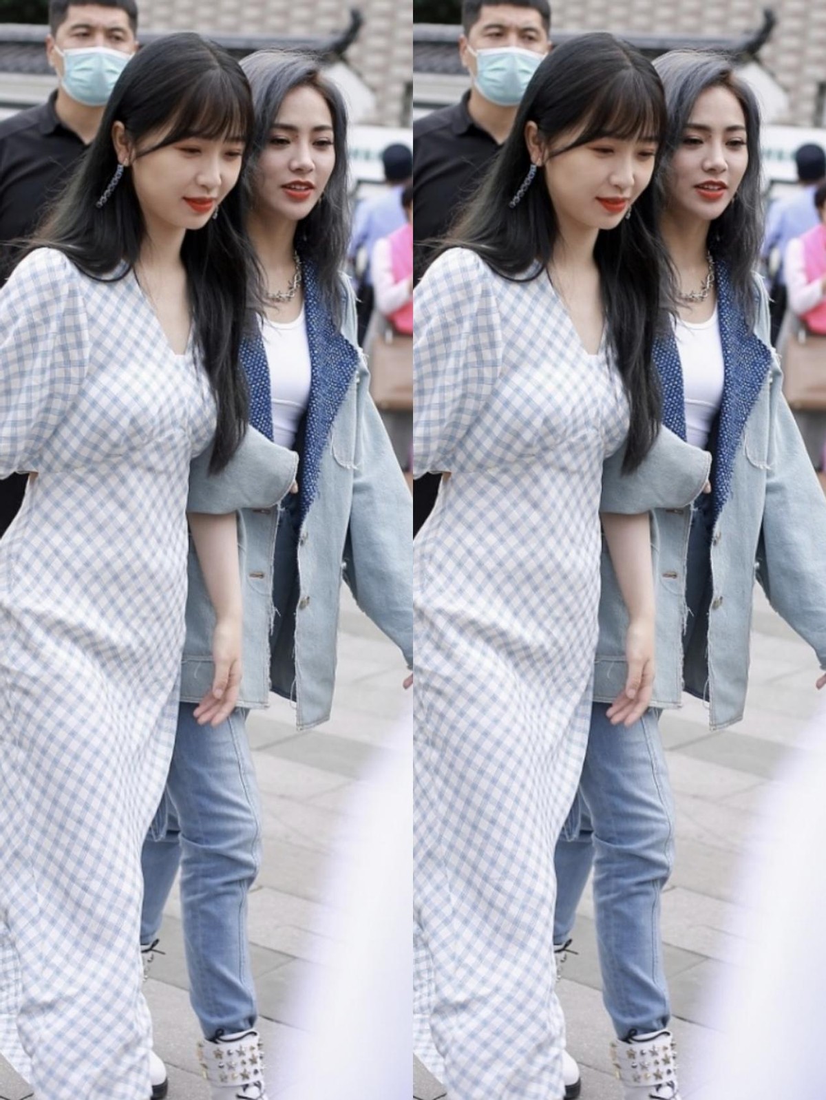 虞书欣同款粉蓝蓬蓬裙测评,虞书欣丸子头蓝色衣服