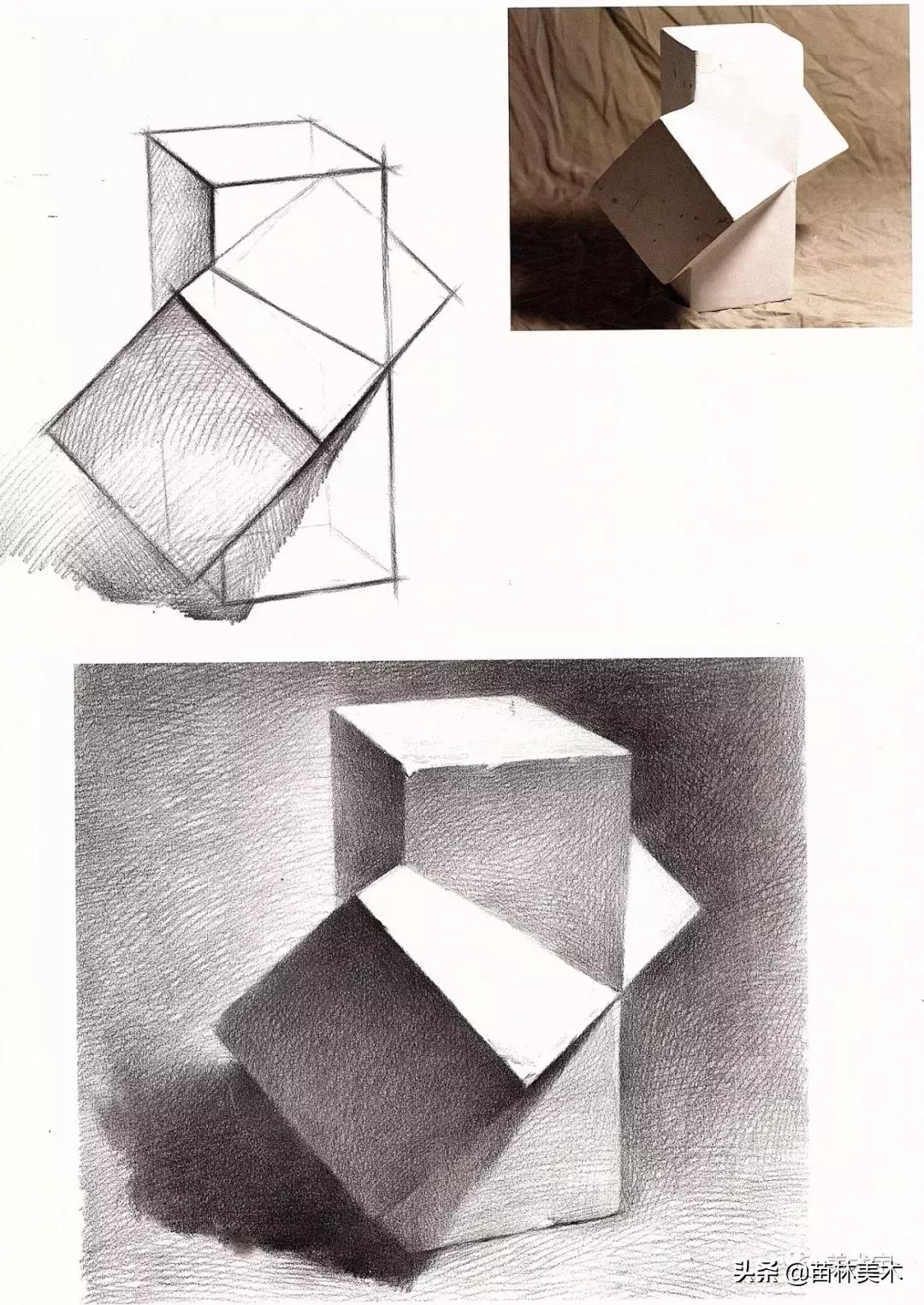 单个几何体图形素描教程,素描单个几何体结构图