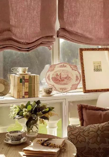 罗马帘美式,美式半遮光罗马帘